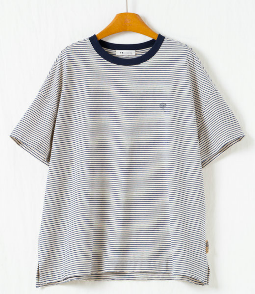 ドロップショルダー ボーダーTシャツ