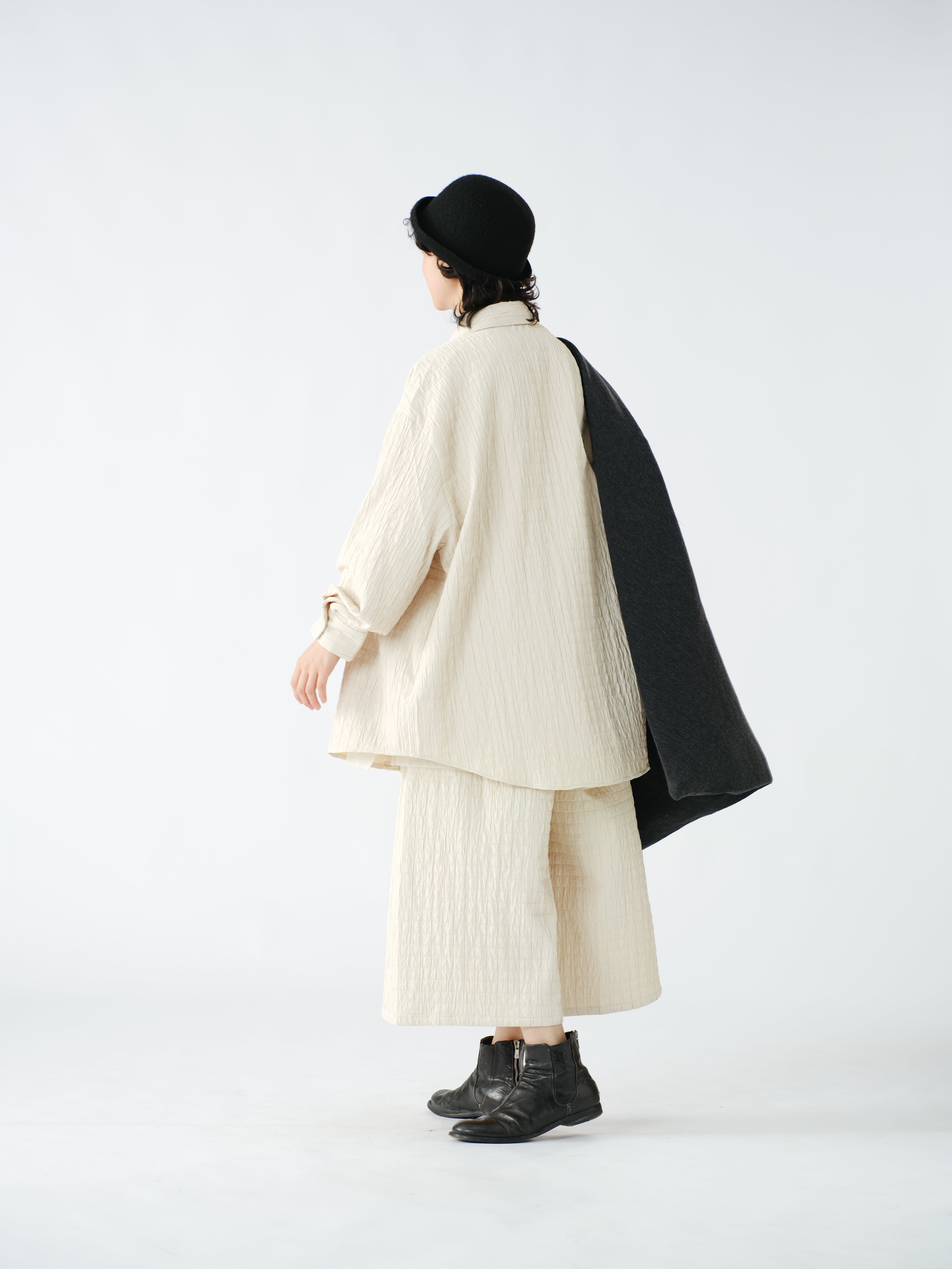 ワッシャー キルティングワイドパンツ