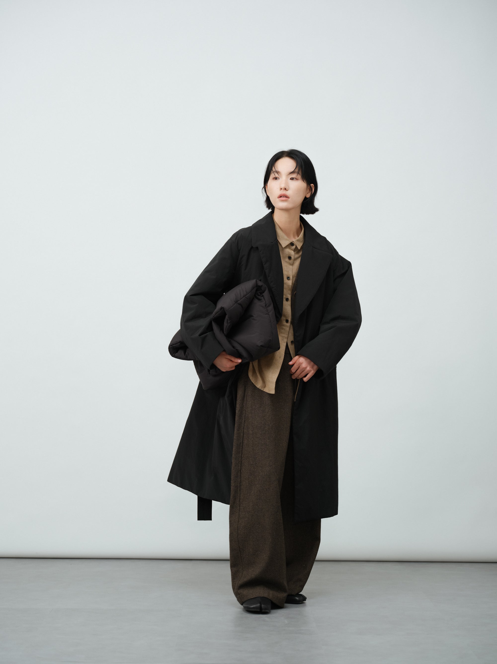 ヘリンボーンウールバナナパンツ