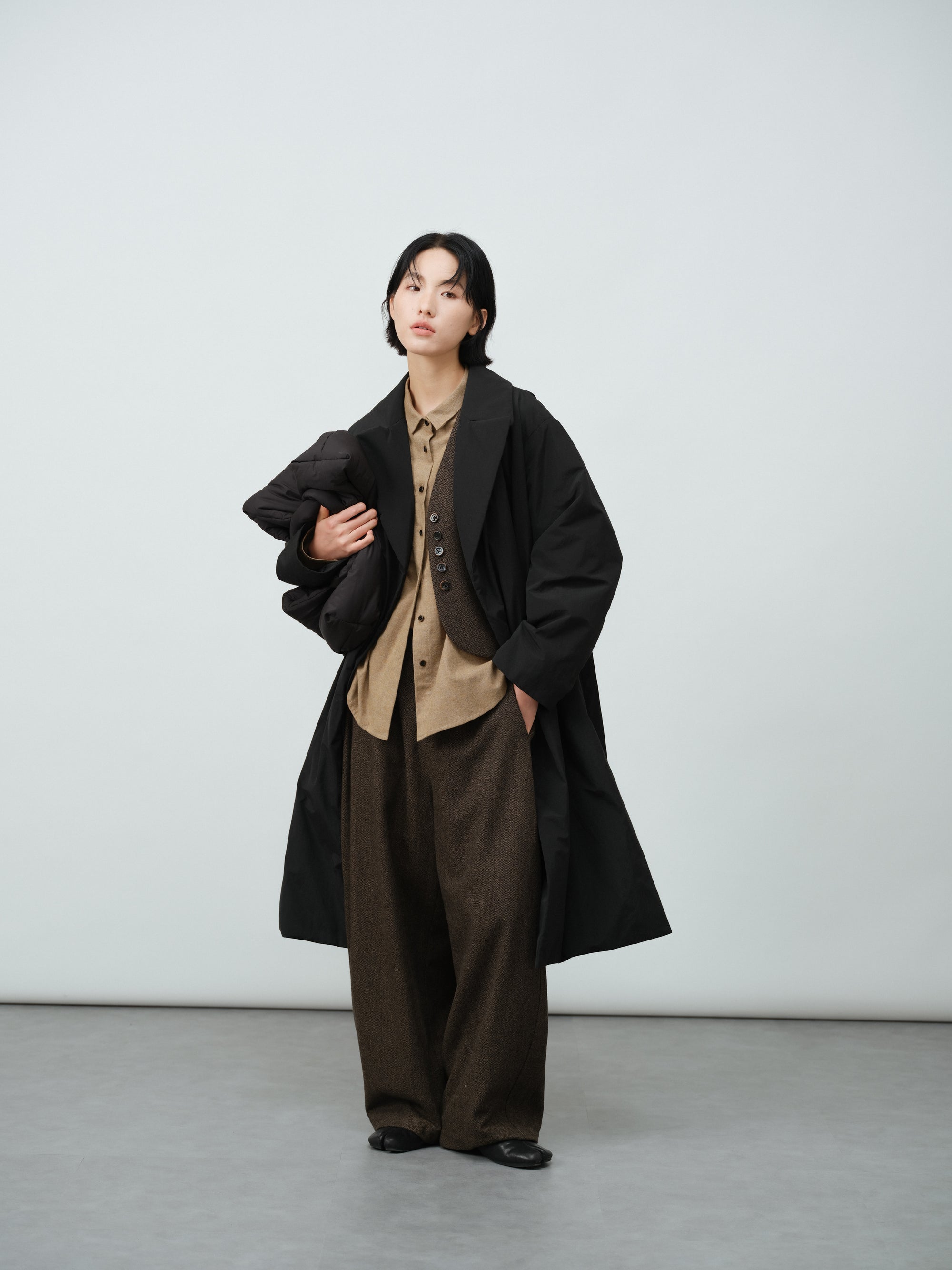 ヘリンボーンウールベスト