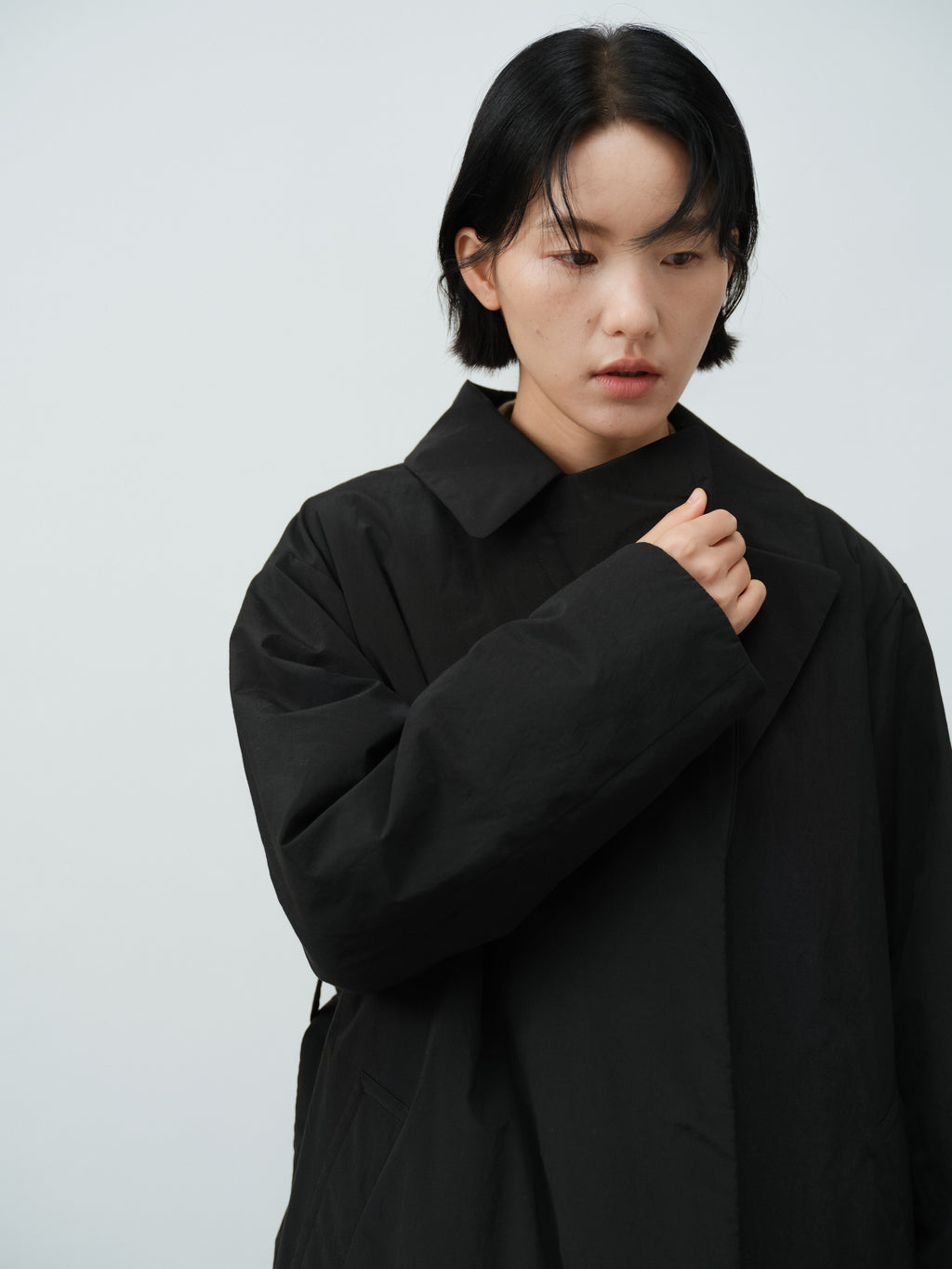 ノッチドラペルロング中綿コート