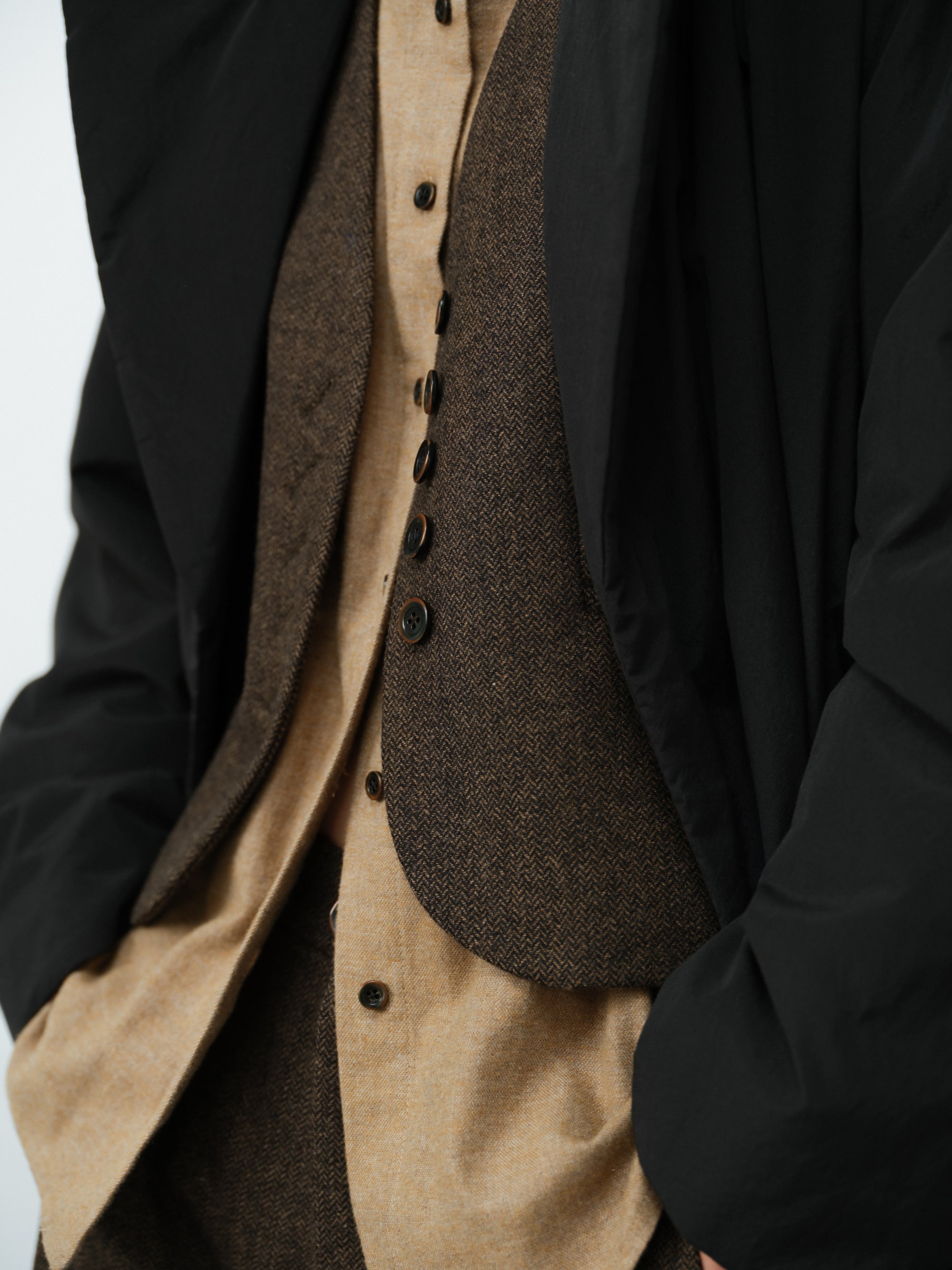 ヘリンボーンウールベスト