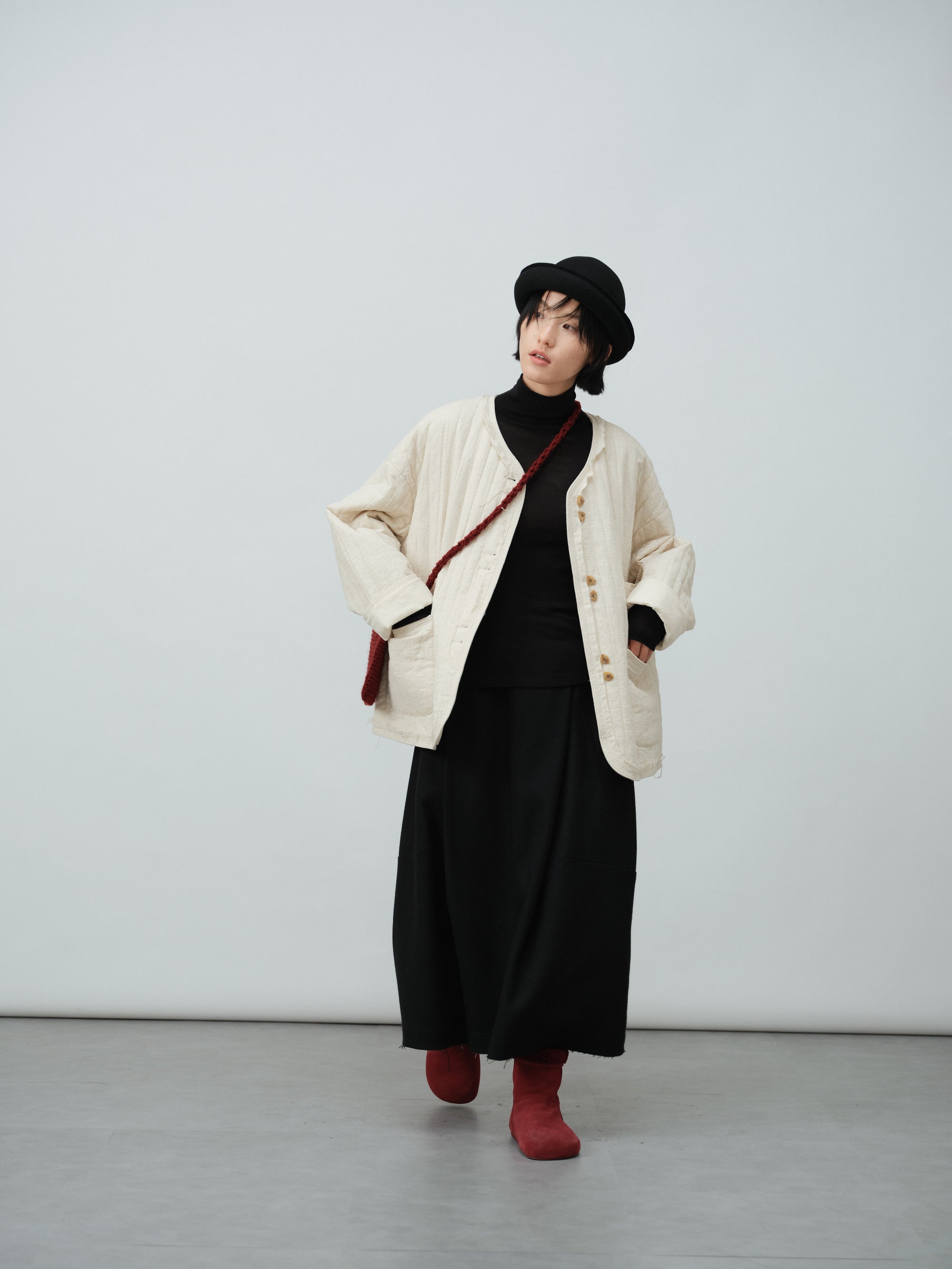 ハイネックウールトップス