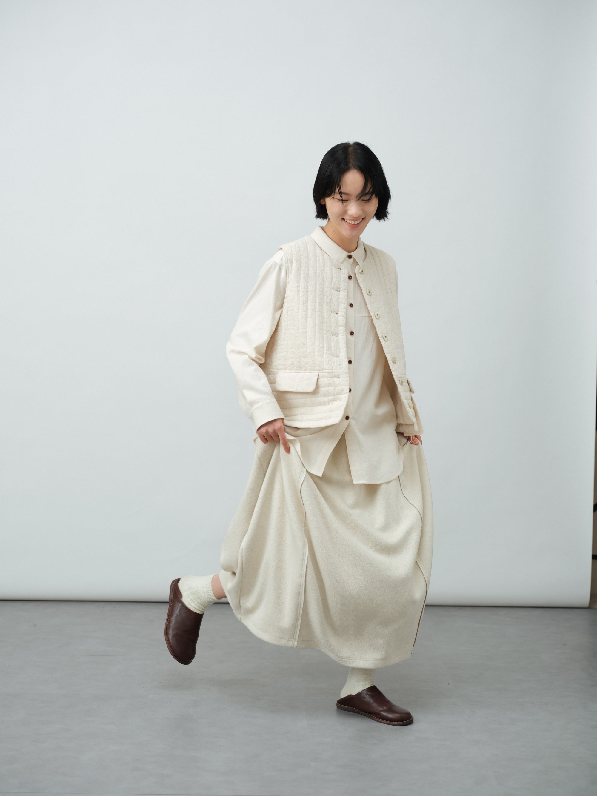 アセテートウールスカート