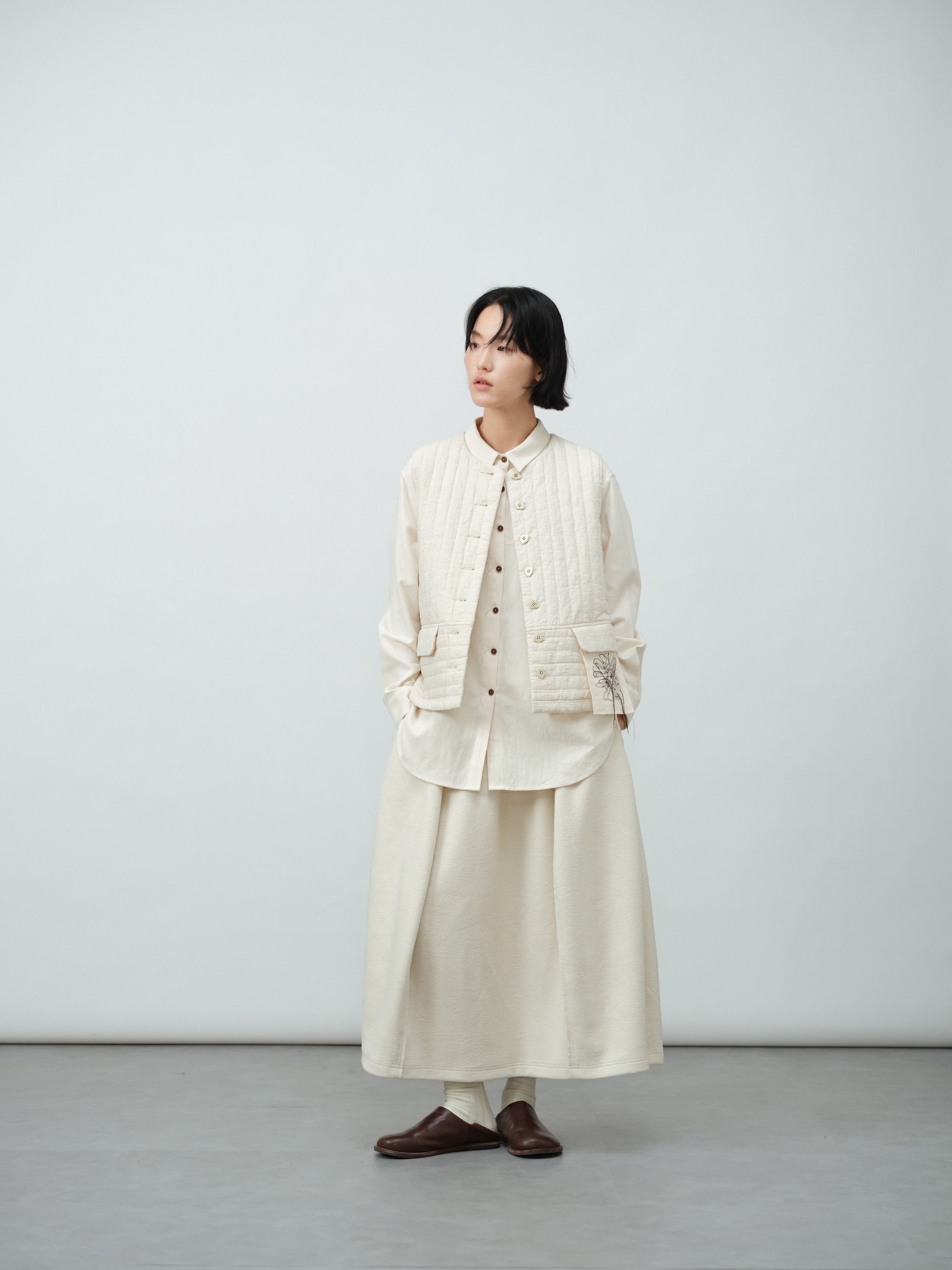 アンティークリネンコットンベスト