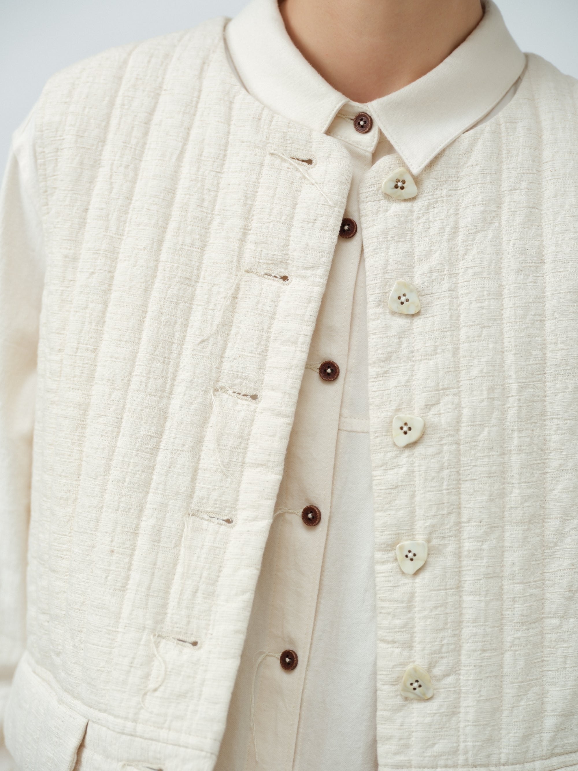 アンティークリネンコットンベスト