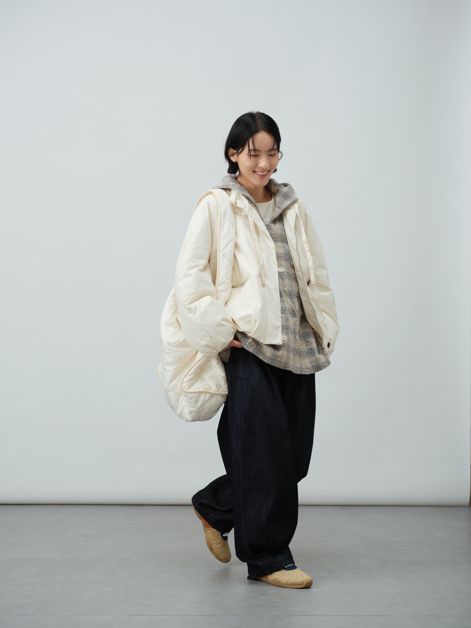 チェックパーカ