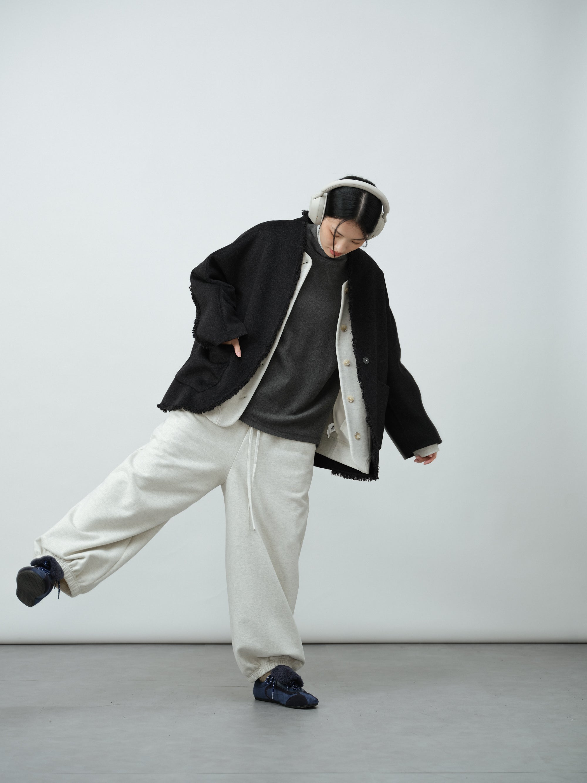 クルーネック立体スウェット