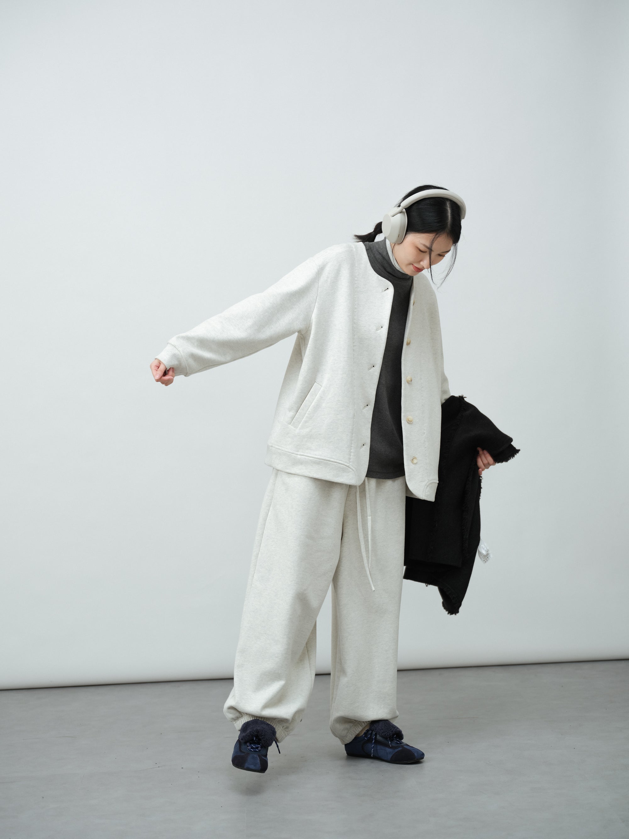 クルーネック立体スウェット