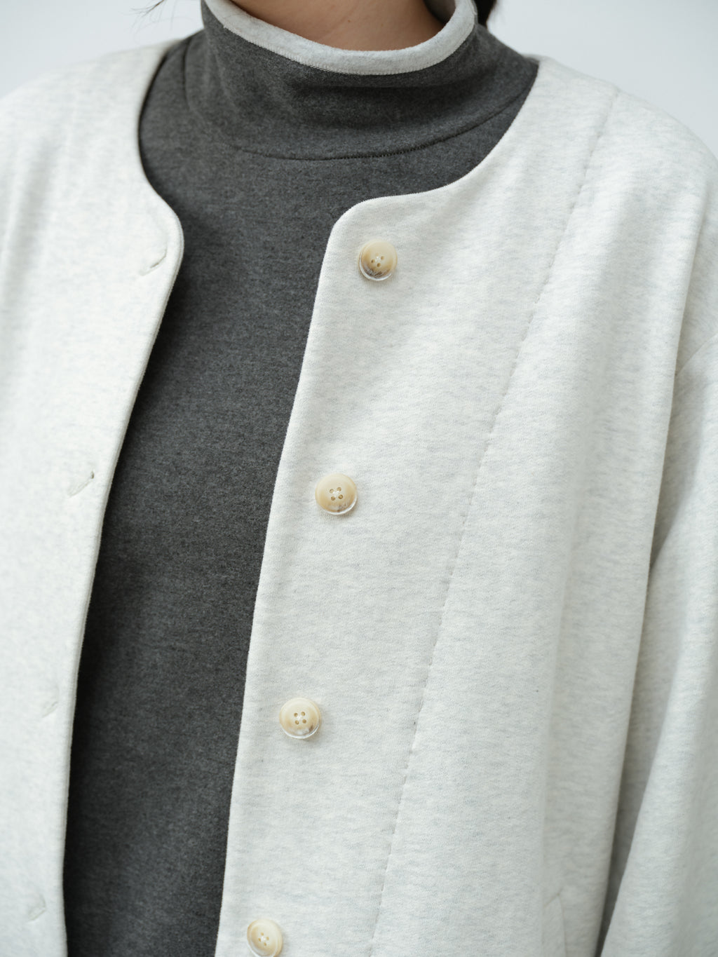 クルーネック立体スウェット