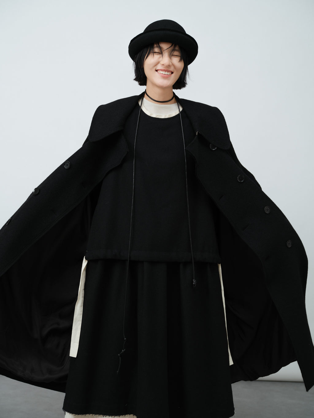 レイヤード風ベストワンピース