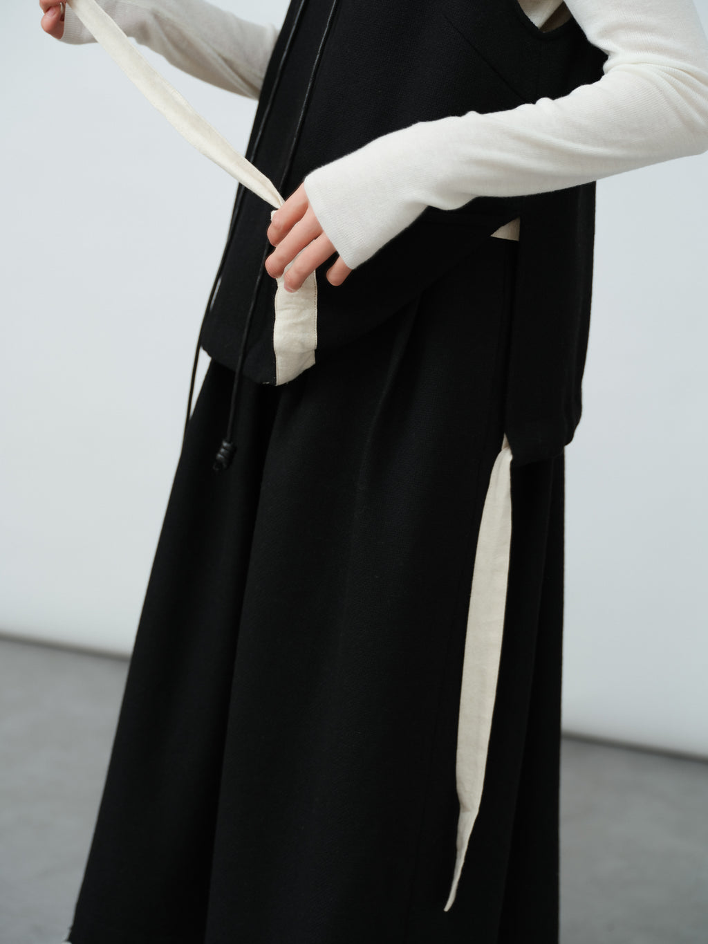 レイヤード風ベストワンピース