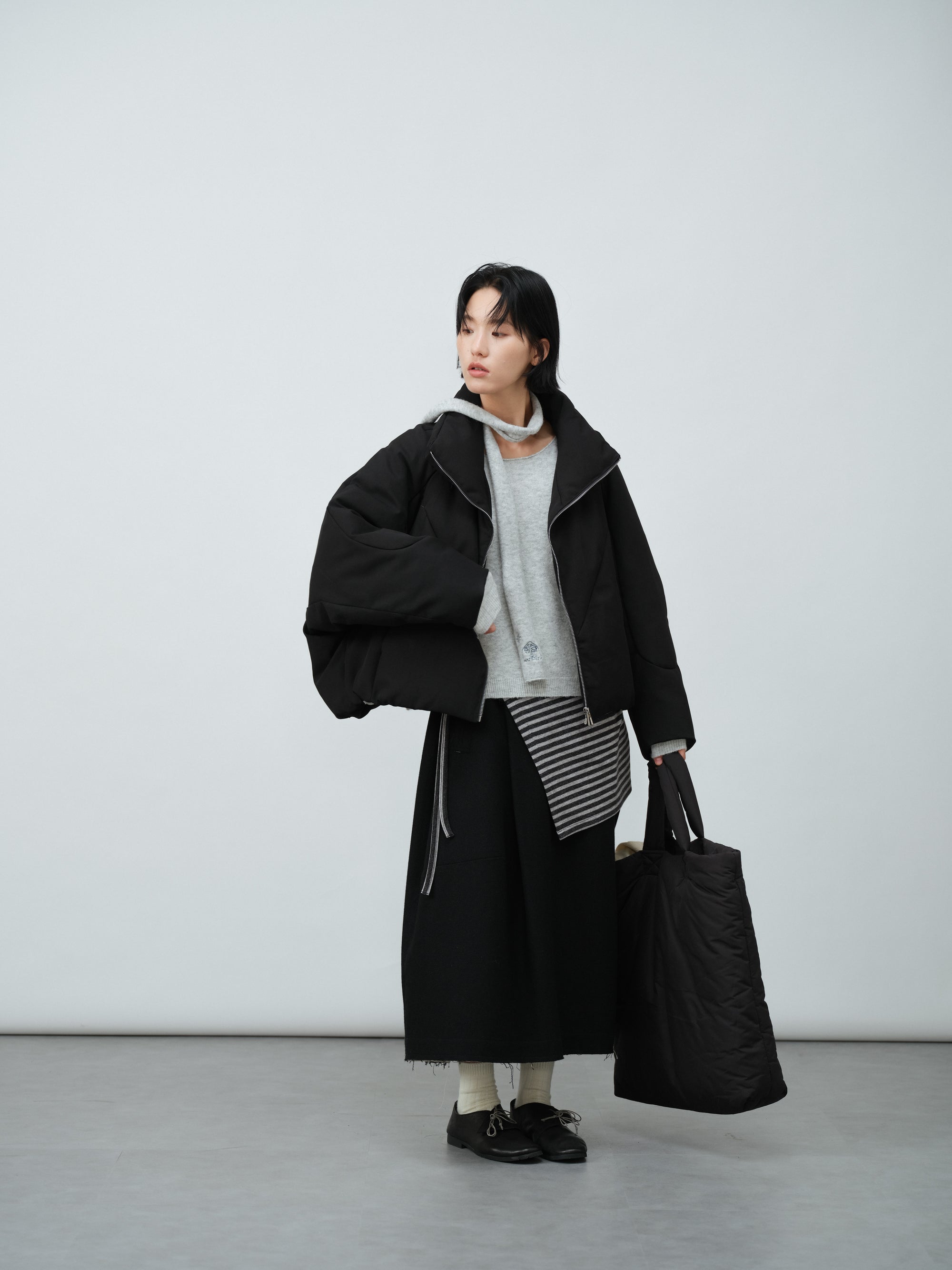 スタンドカラーショートダウン