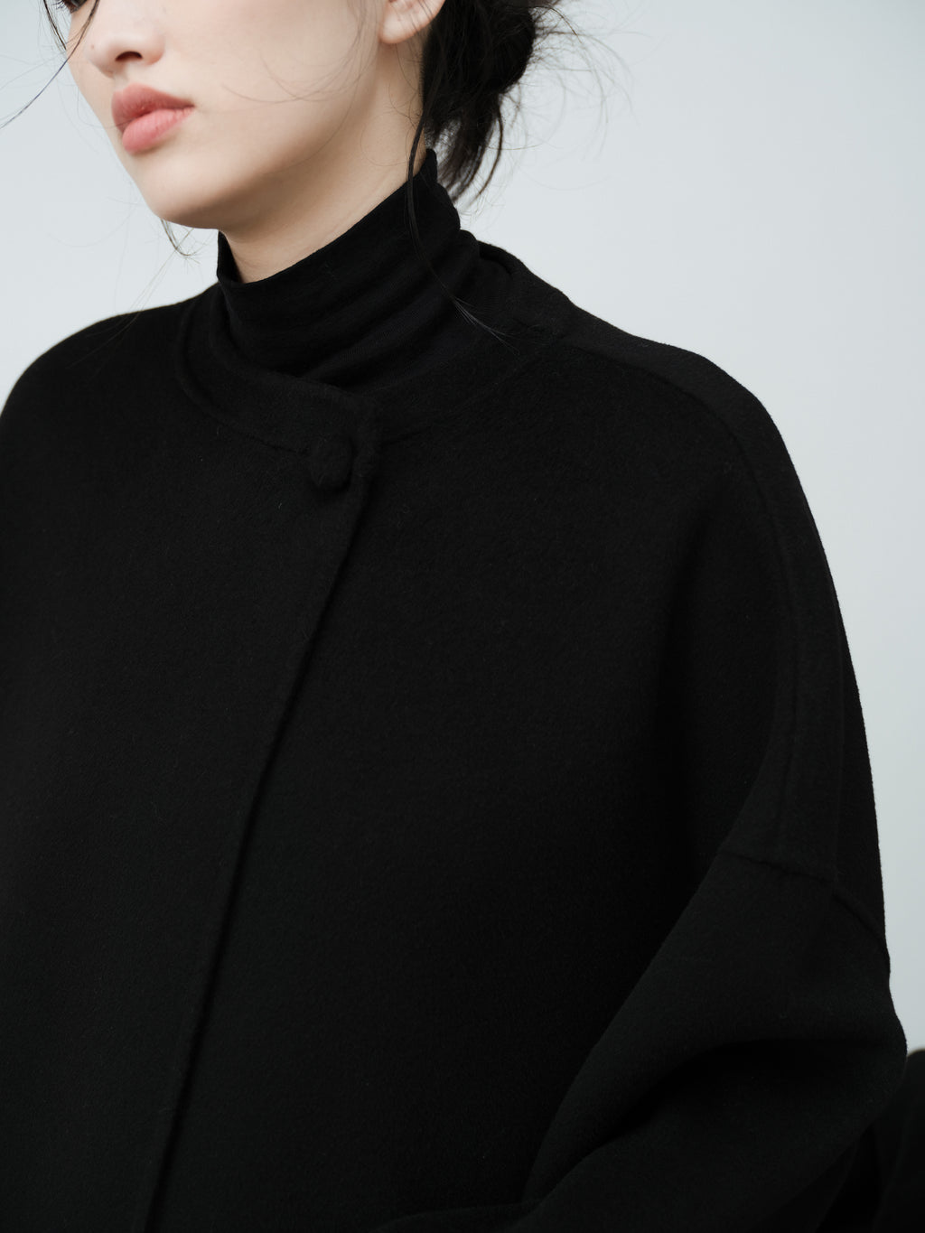 ハイネックウールトップス