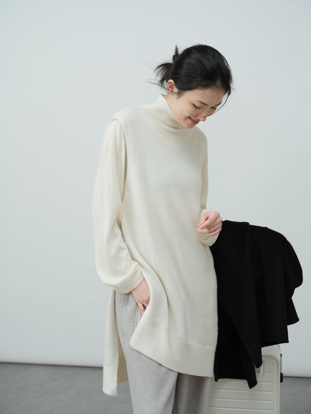 ノースリーブハイネックベスト