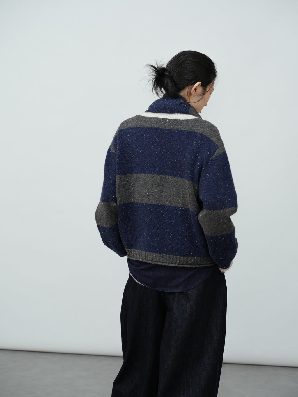 インディゴストライプニット