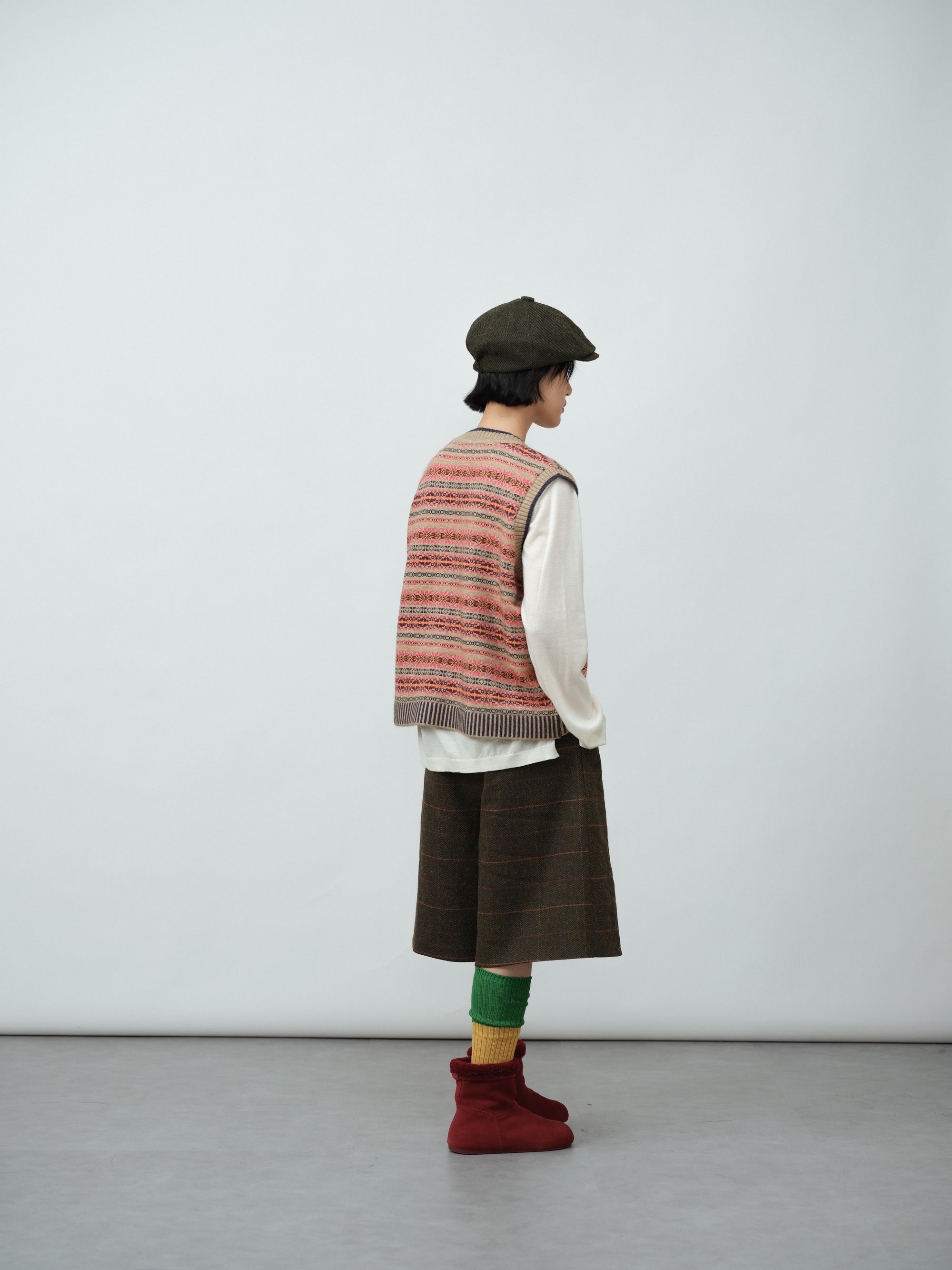 Vネックジャガードニットベスト