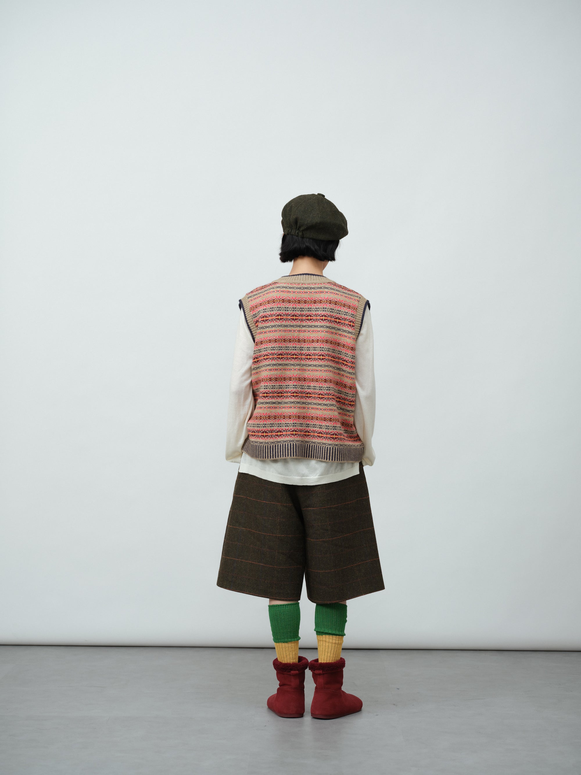 Vネックジャガードニットベスト