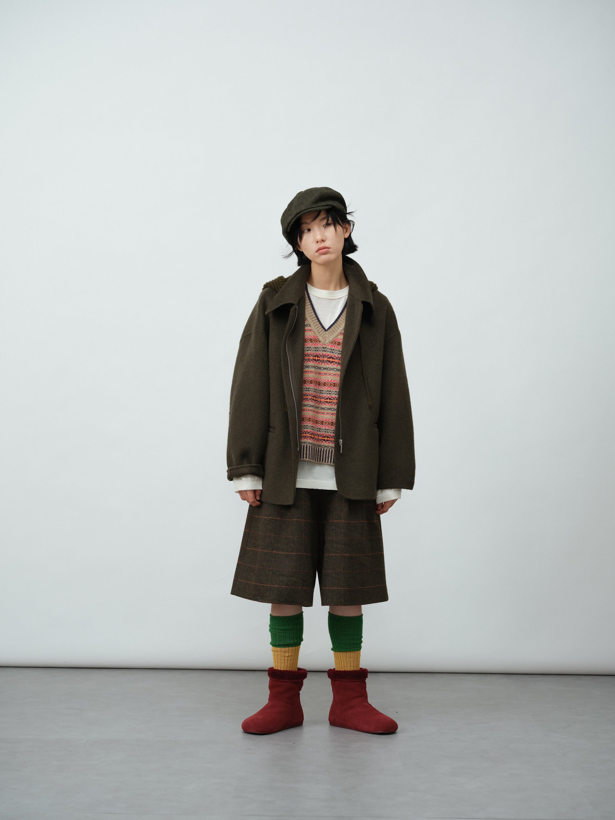 Vネックジャガードニットベスト