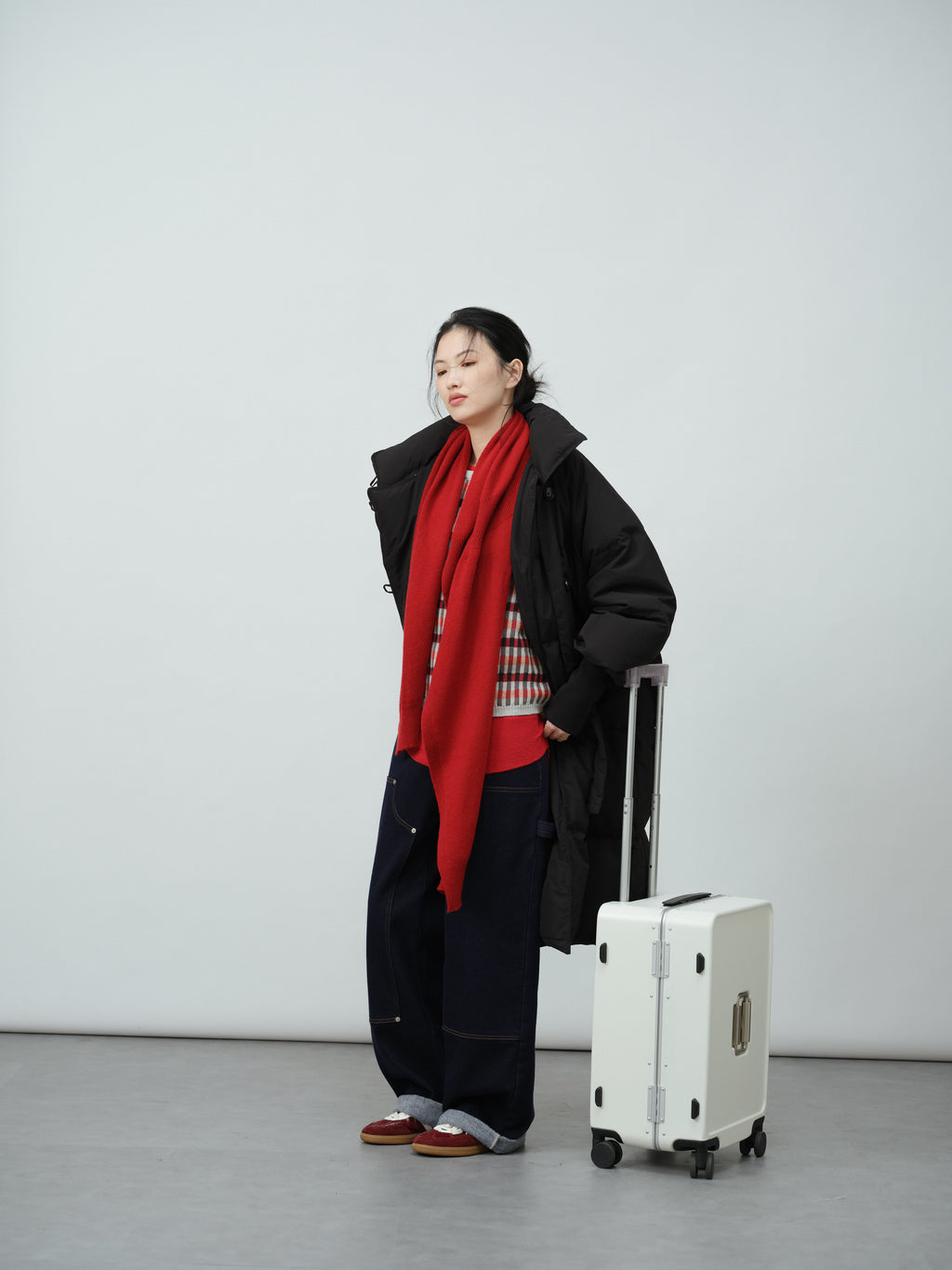 スタンドカラーダウンコート