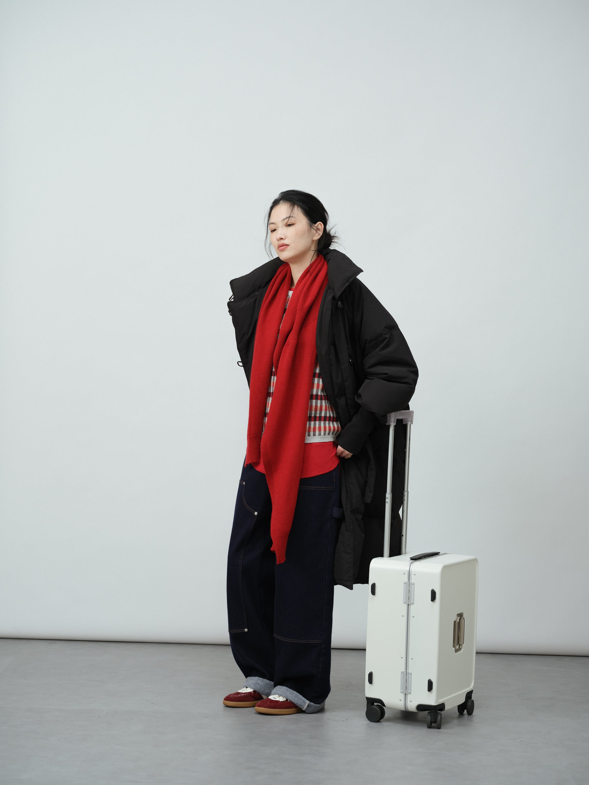 スタンドカラーダウンコート