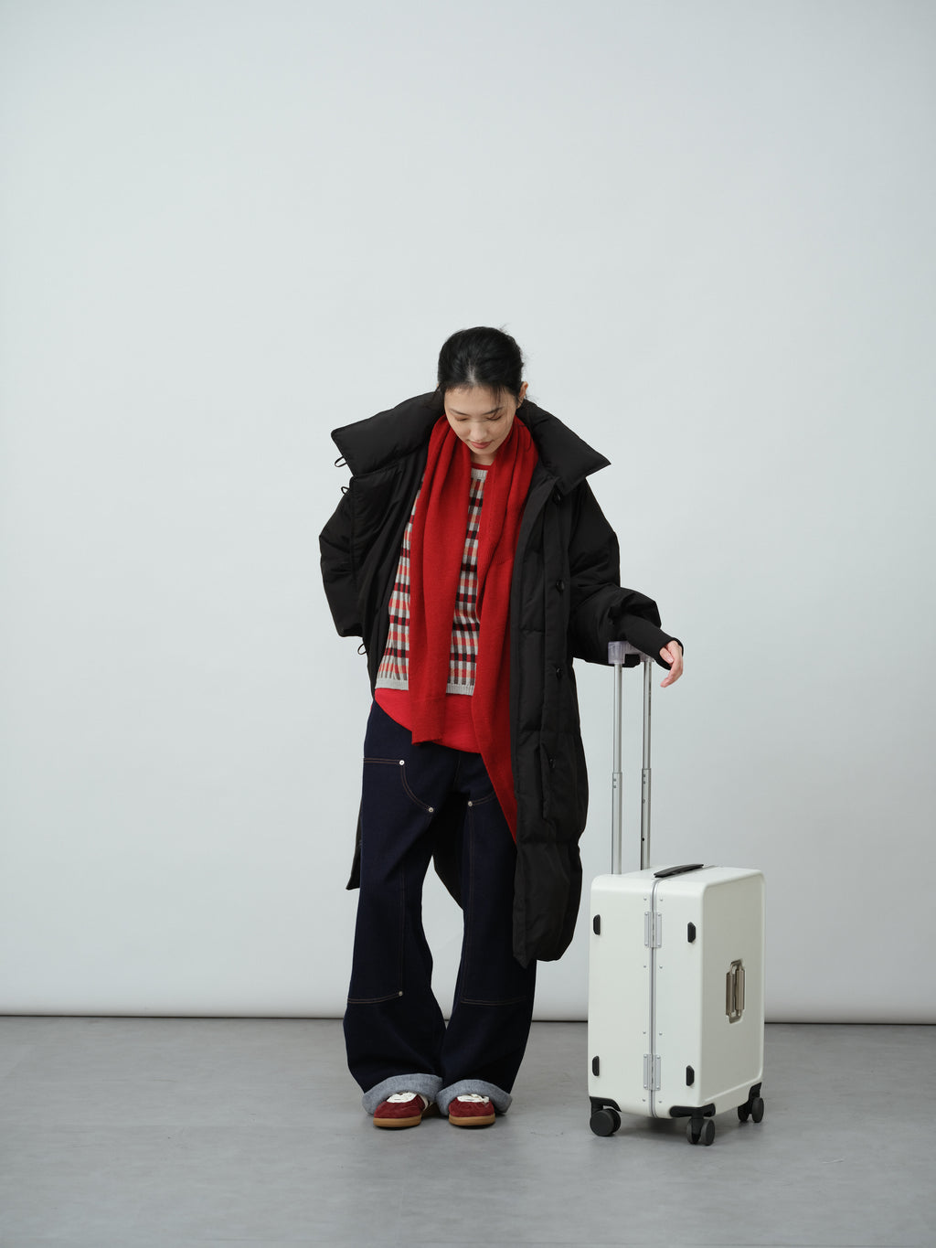 チェックニットベスト