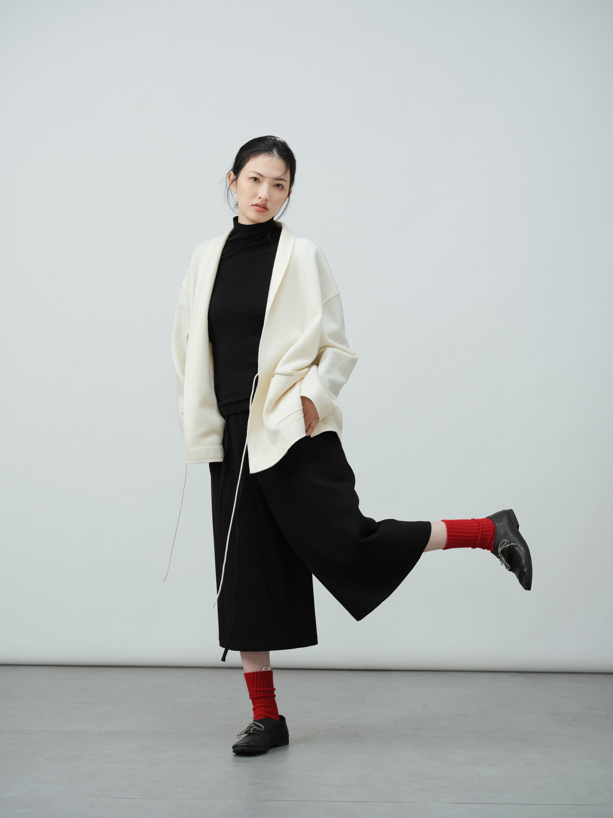 ハイネックウールトップス