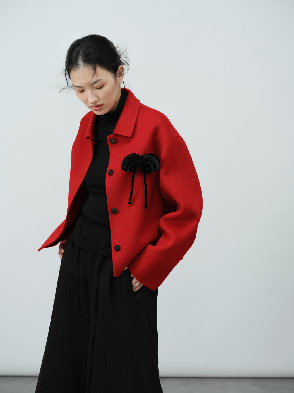 ショートウールジャケット(襟付)