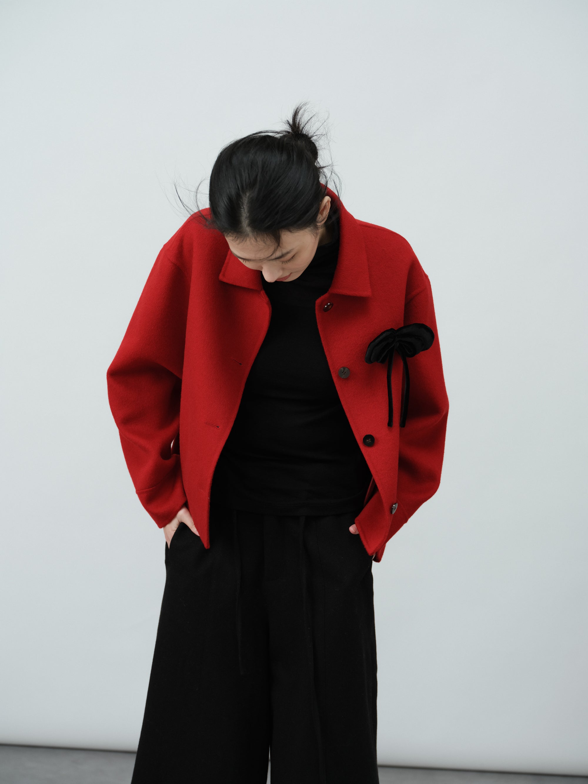 ショートウールジャケット(襟付)