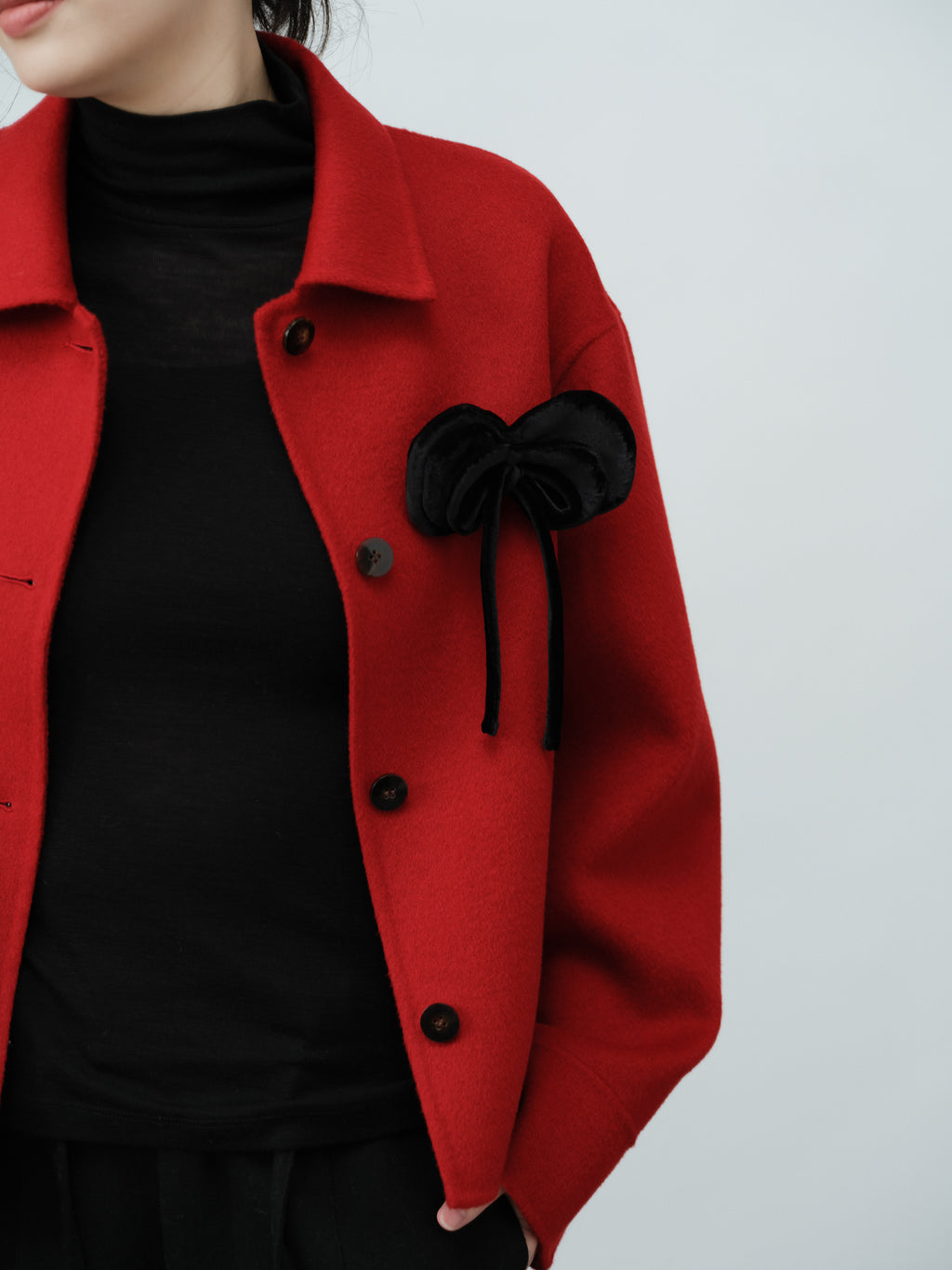 ショートウールジャケット(襟付)