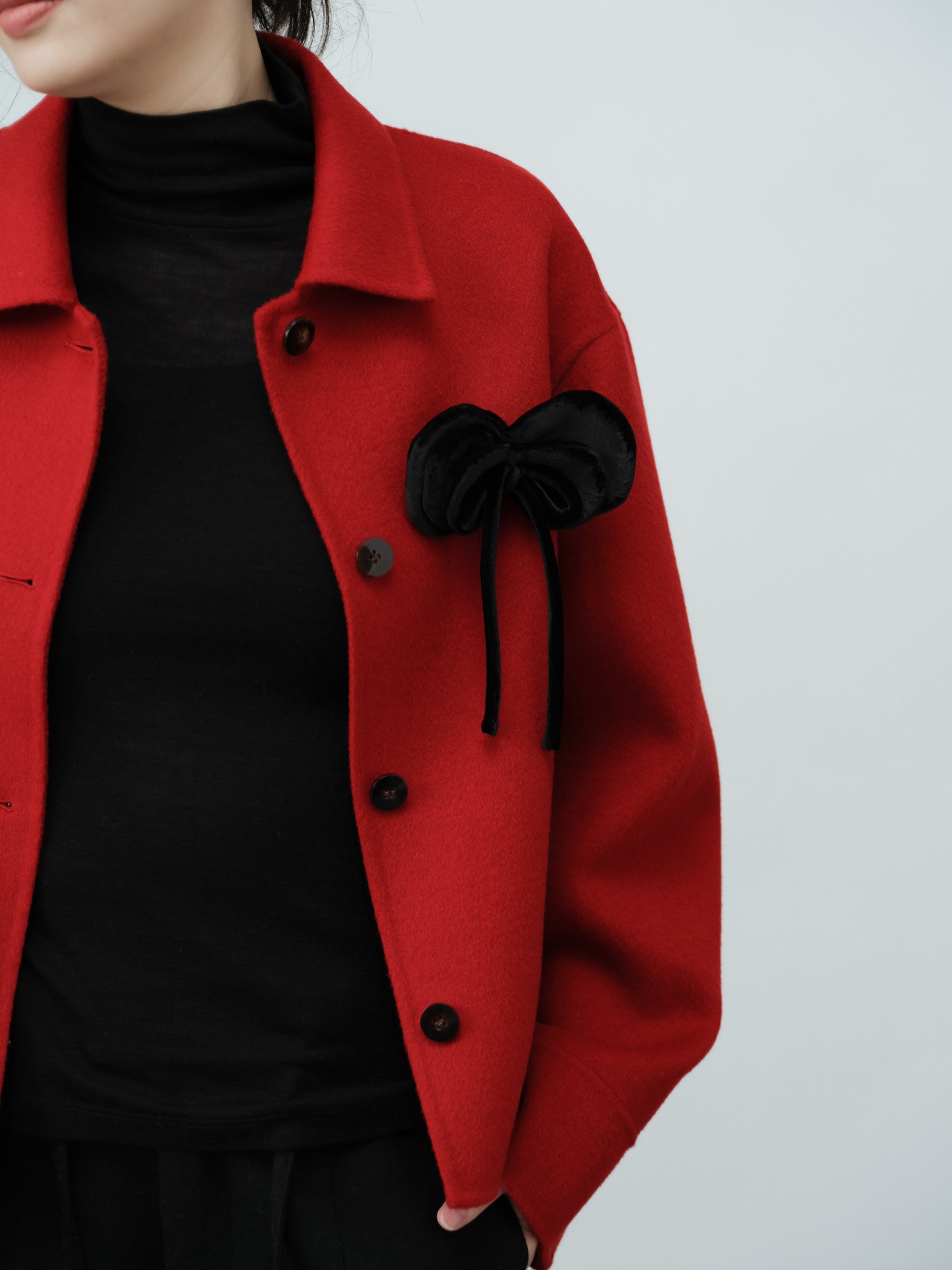 ショートウールジャケット(襟付)