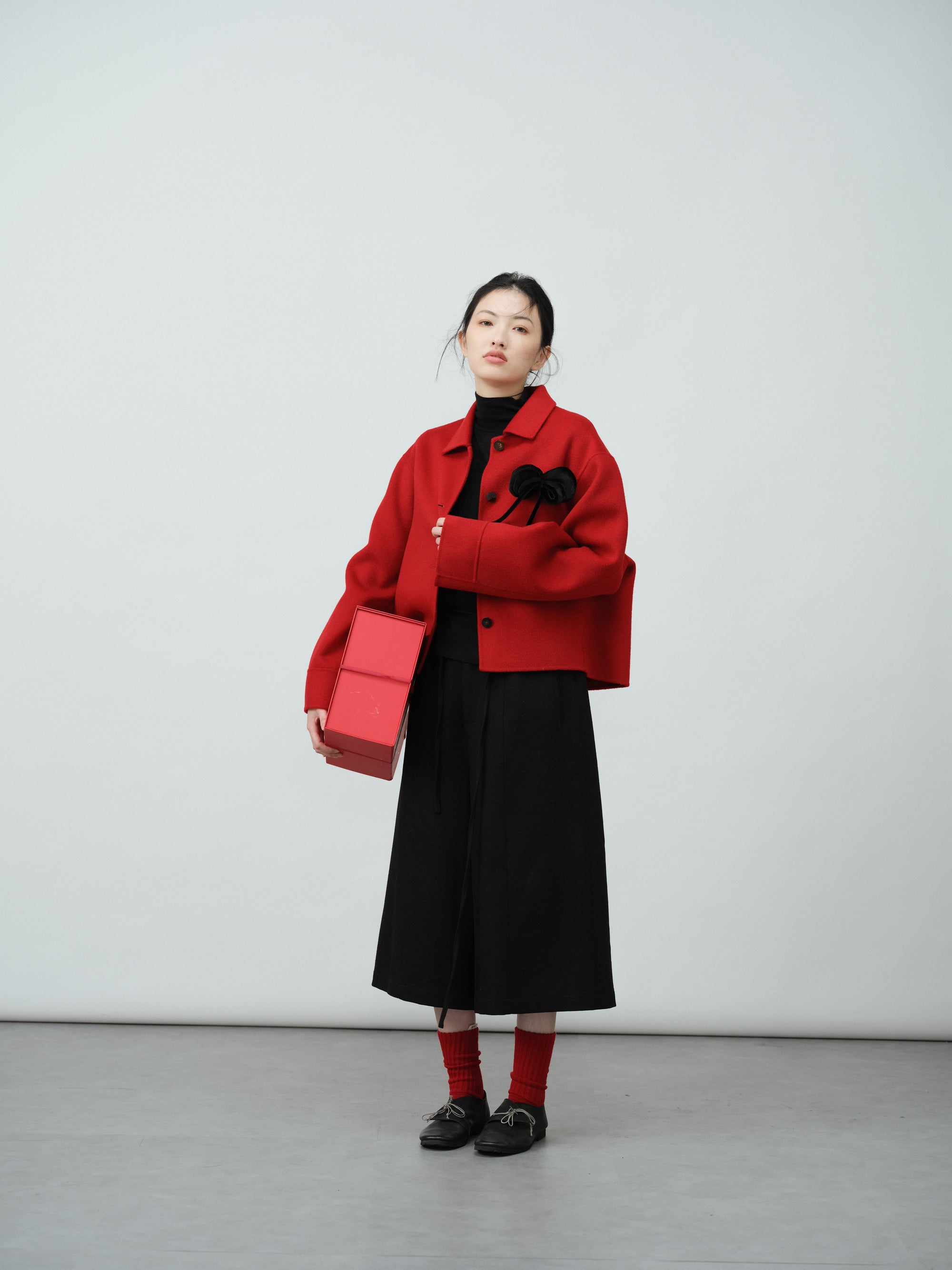 ショートウールジャケット(襟付)