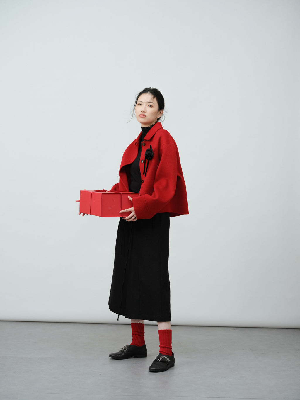 ショートウールジャケット(襟付)