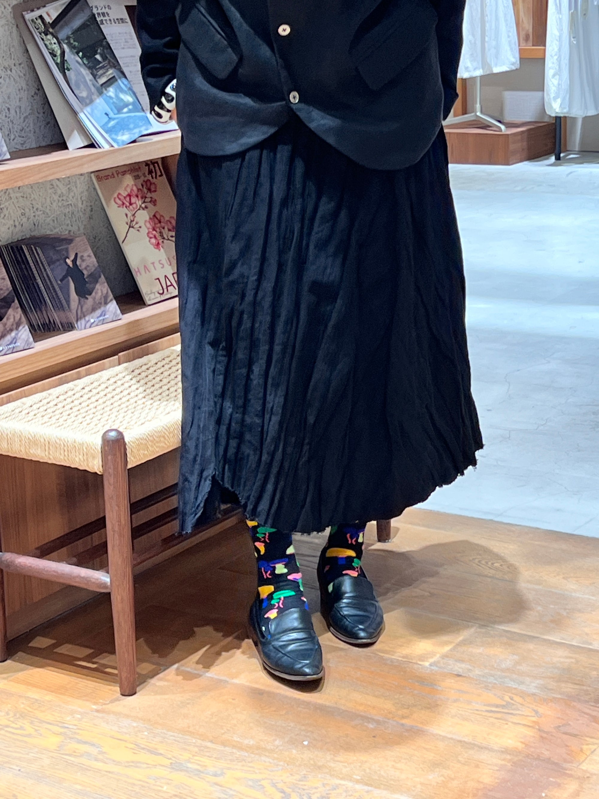 メタリックデザインフリンジスカート