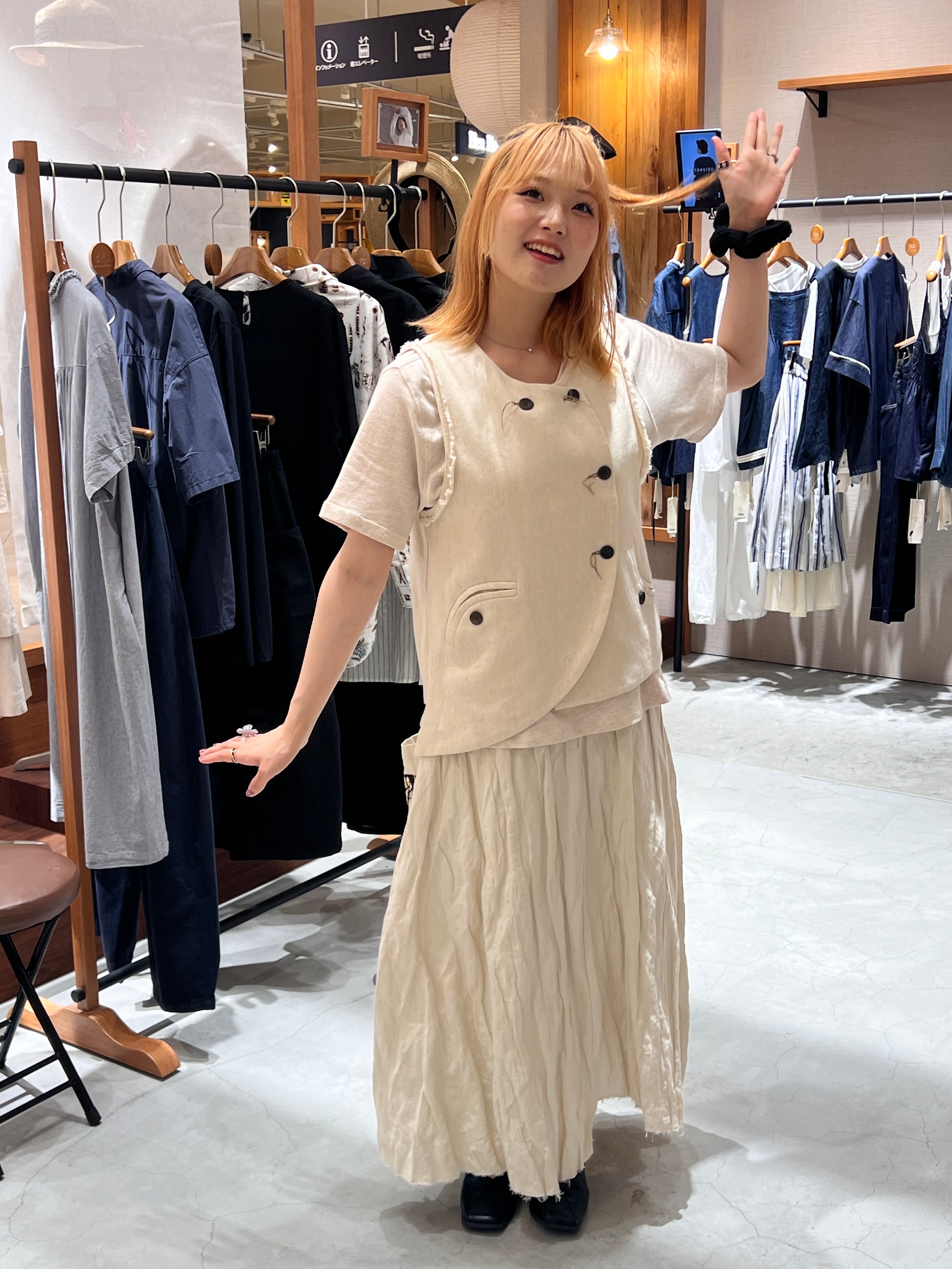 メタリックデザインフリンジスカート