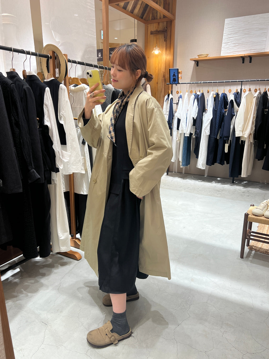 シンプルロングトレンチ