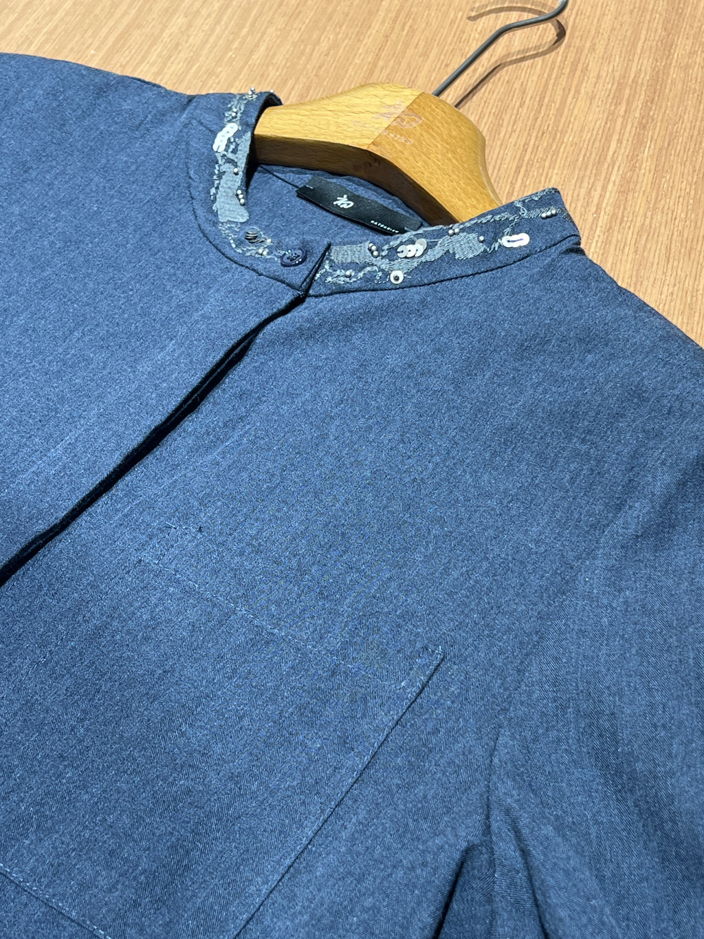 刺繍ハンドメイドスパンコールシャツ