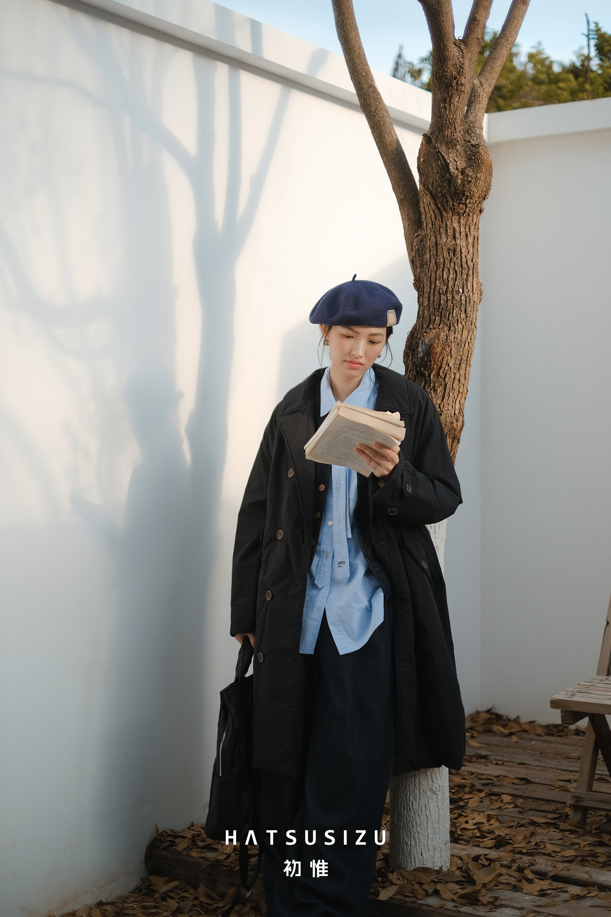 ダブルボタンロング中綿コート