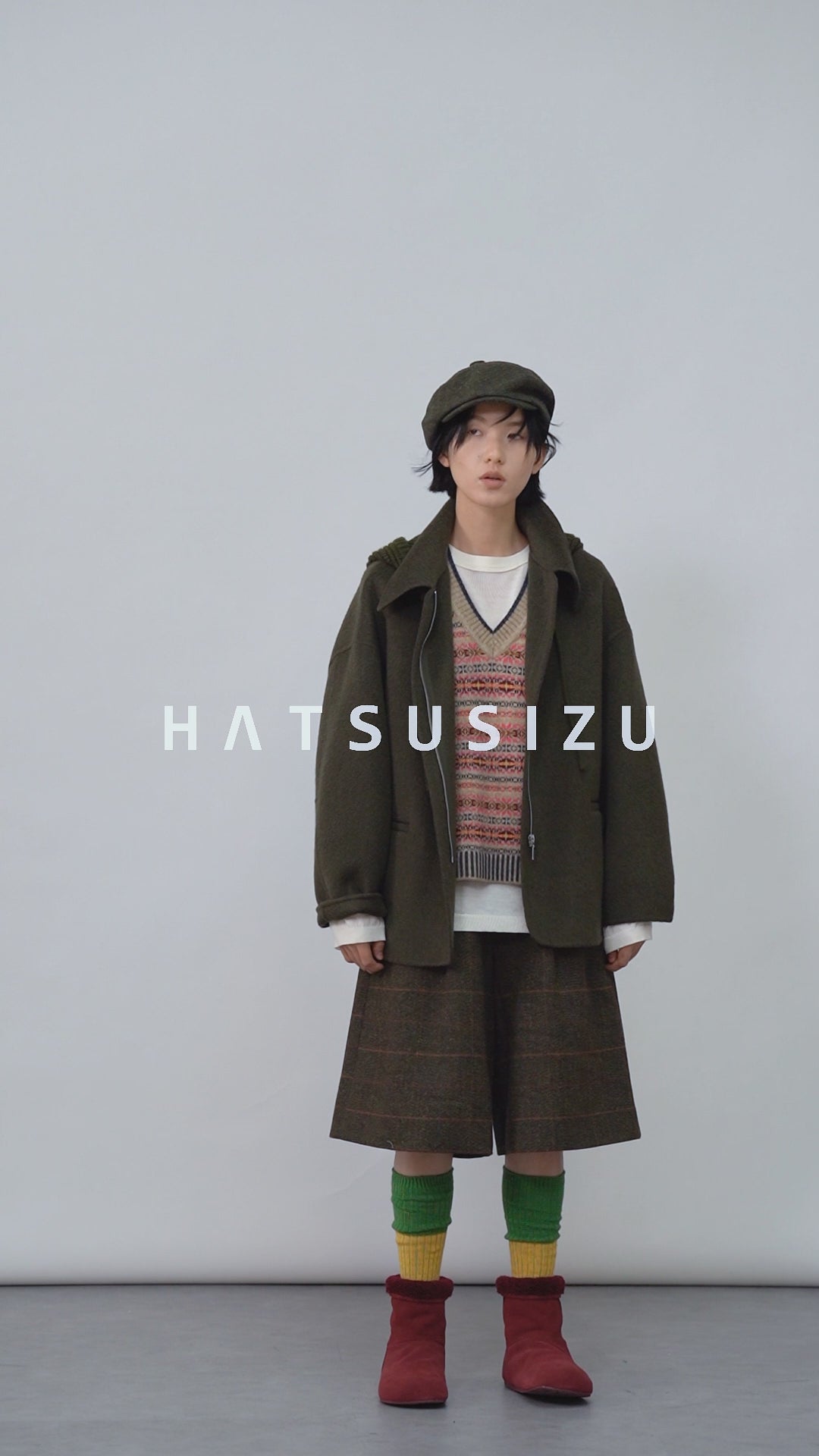 Vネックジャガードニットベスト