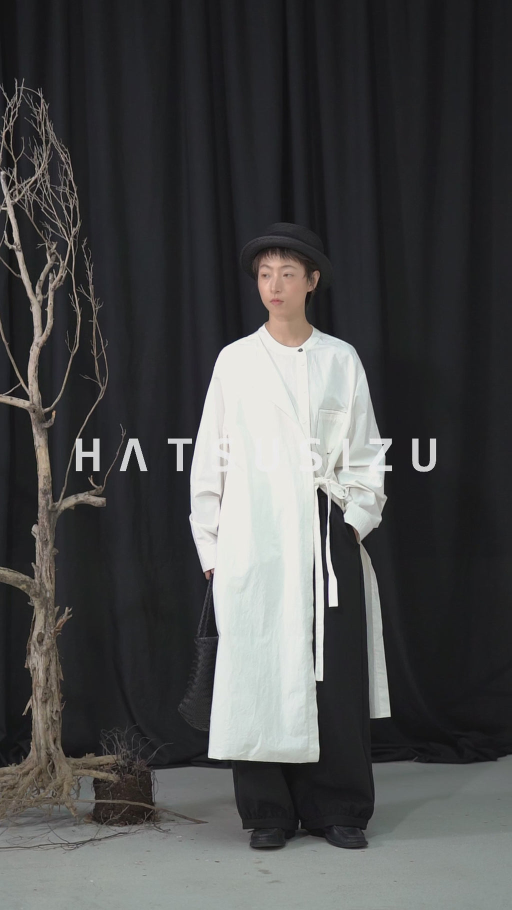 配色ポケットレイヤード風シャツワンピース