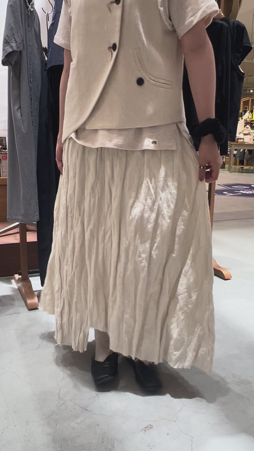 メタリックデザインフリンジスカート