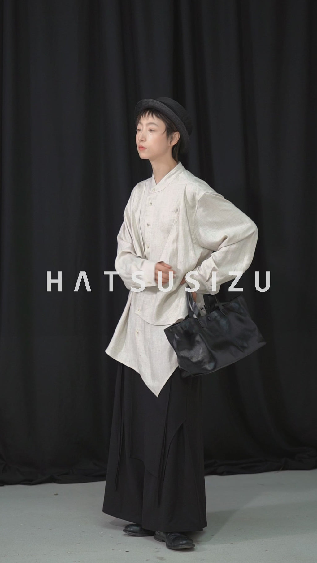 ドレープアシンメトリーワイドパンツ